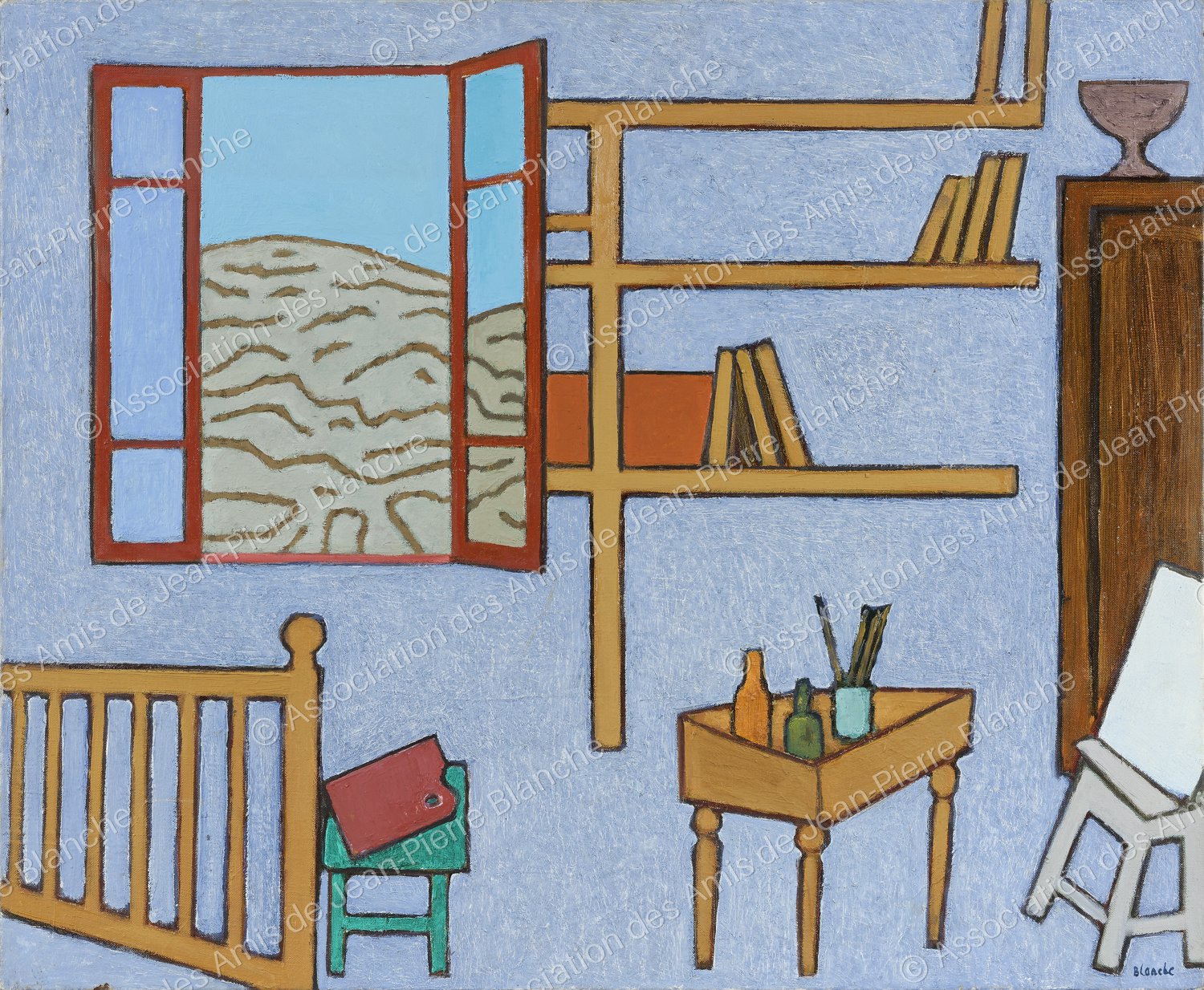 Fenêtre étagères atelier mas